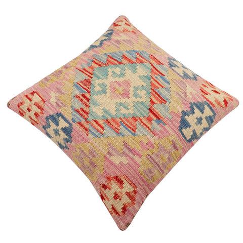 handmade Traditional Pillow Red Blue Hand-Woven SQUARE 100% WOOL Hand woven turkish pillow2 x 2