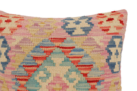 handmade Traditional Pillow Red Blue Hand-Woven SQUARE 100% WOOL Hand woven turkish pillow2 x 2
