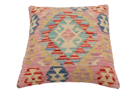 handmade Traditional Pillow Red Blue Hand-Woven SQUARE 100% WOOL Hand woven turkish pillow2 x 2