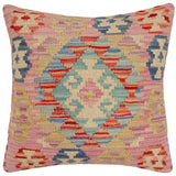 handmade Traditional Pillow Red Blue Hand-Woven SQUARE 100% WOOL Hand woven turkish pillow2' x 2'