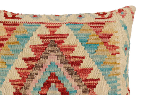handmade Traditional Pillow Beige Red Hand-Woven SQUARE 100% WOOL Hand woven turkish pillow2 x 2
