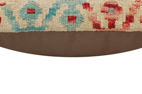handmade Traditional Pillow Beige Red Hand-Woven SQUARE 100% WOOL  Hand woven turkish pillow  2 x 2