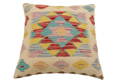handmade Traditional Pillow Beige Red Hand-Woven SQUARE 100% WOOL Hand woven turkish pillow2 x 2