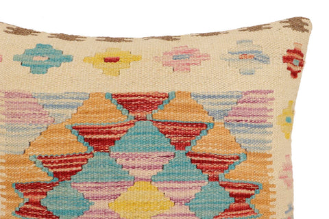 handmade Traditional Pillow Beige Red Hand-Woven SQUARE 100% WOOL Hand woven turkish pillow2 x 2