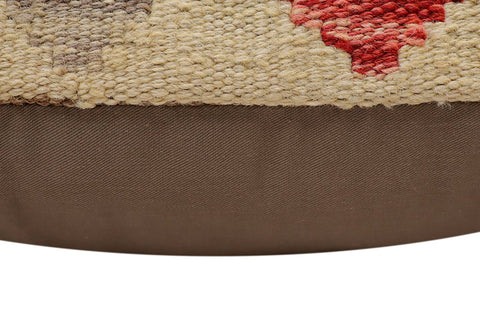 handmade Traditional Pillow Beige Red Hand-Woven SQUARE 100% WOOL  Hand woven turkish pillow  2 x 2