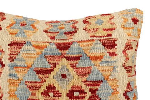 handmade Traditional Pillow Beige Red Hand-Woven SQUARE 100% WOOL  Hand woven turkish pillow  2 x 2