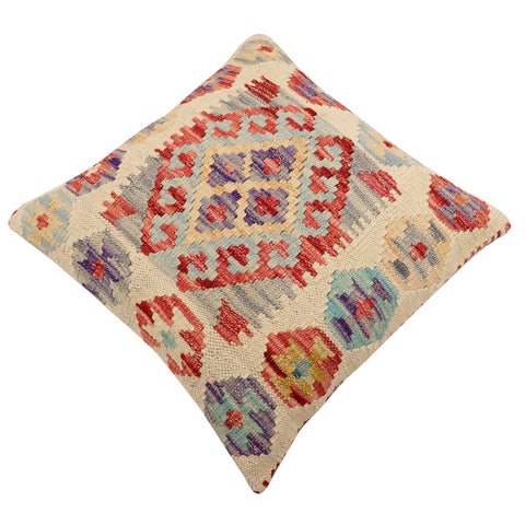 handmade Traditional Pillow Beige Red Hand-Woven SQUARE 100% WOOL Hand woven turkish pillow2 x 2