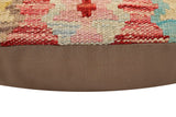 handmade Traditional Pillow Red Beige Hand-Woven SQUARE 100% WOOL Hand woven turkish pillow2' x 2'