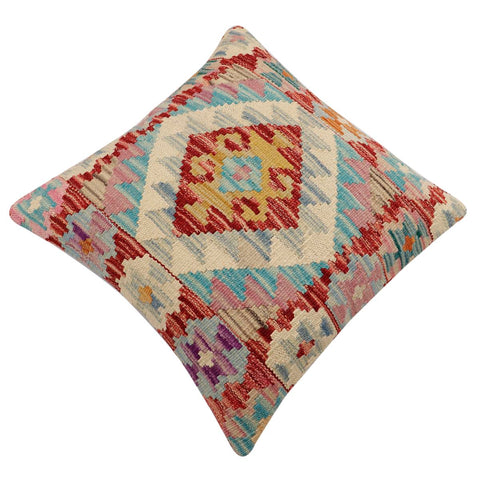 handmade Traditional Pillow Red Blue Hand-Woven SQUARE 100% WOOL Hand woven turkish pillow2 x 2