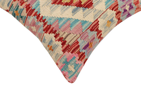 handmade Traditional Pillow Red Blue Hand-Woven SQUARE 100% WOOL Hand woven turkish pillow2 x 2
