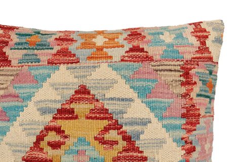 handmade Traditional Pillow Red Blue Hand-Woven SQUARE 100% WOOL Hand woven turkish pillow2 x 2