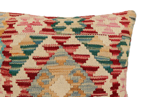 handmade Traditional Pillow Red Blue Hand-Woven SQUARE 100% WOOL Hand woven turkish pillow2 x 2