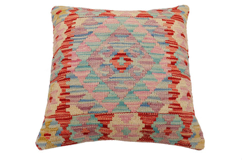 handmade Traditional Pillow Red Blue Hand-Woven SQUARE 100% WOOL Hand woven turkish pillow2 x 2