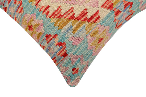 handmade Traditional Pillow Blue Red Hand-Woven SQUARE 100% WOOL Hand woven turkish pillow2 x 2