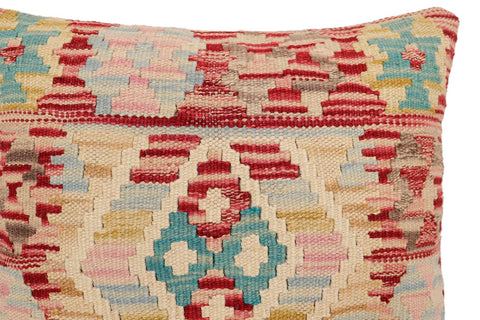 handmade Traditional Pillow Red Beige Hand-Woven SQUARE 100% WOOL Hand woven turkish pillow2 x 2