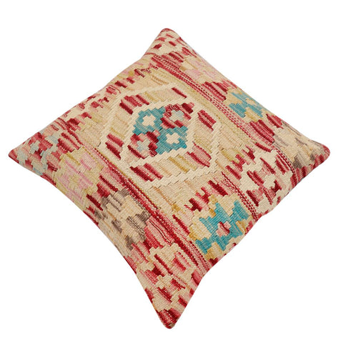 handmade Traditional Pillow Red Beige Hand-Woven SQUARE 100% WOOL Hand woven turkish pillow2 x 2