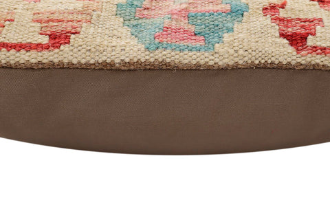 handmade Traditional Pillow Beige Red Hand-Woven SQUARE 100% WOOL Hand woven turkish pillow2 x 2