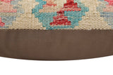 handmade Traditional Pillow Beige Red Hand-Woven SQUARE 100% WOOL  Hand woven turkish pillow  2 x 2
