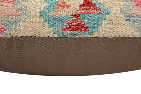 handmade Traditional Pillow Beige Red Hand-Woven SQUARE 100% WOOL  Hand woven turkish pillow  2 x 2