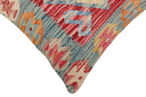 handmade Traditional Pillow Red Blue Hand-Woven SQUARE 100% WOOL Hand woven turkish pillow2 x 2