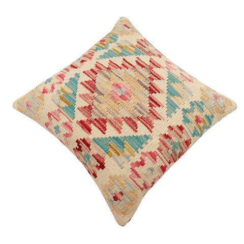 handmade Traditional Pillow Beige Red Hand-Woven SQUARE 100% WOOL Hand woven turkish pillow2 x 2