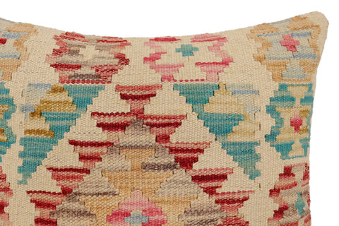 handmade Traditional Pillow Beige Red Hand-Woven SQUARE 100% WOOL Hand woven turkish pillow2 x 2