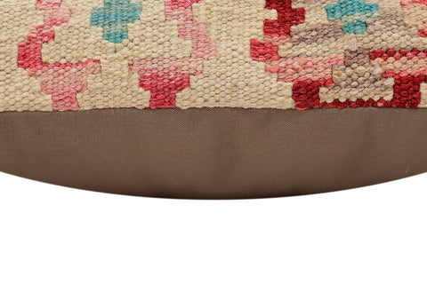 handmade Traditional Pillow Beige Red Hand-Woven SQUARE 100% WOOL Hand woven turkish pillow2 x 2