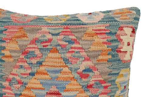 handmade Traditional Pillow Blue Red Hand-Woven SQUARE 100% WOOL Hand woven turkish pillow2 x 2