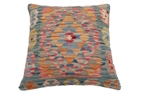 handmade Traditional Pillow Blue Red Hand-Woven SQUARE 100% WOOL Hand woven turkish pillow2 x 2