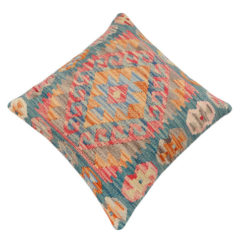 handmade Traditional Pillow Blue Red Hand-Woven SQUARE 100% WOOL Hand woven turkish pillow2 x 2