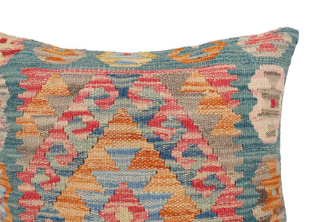 handmade Traditional Pillow Blue Red Hand-Woven SQUARE 100% WOOL Hand woven turkish pillow2 x 2