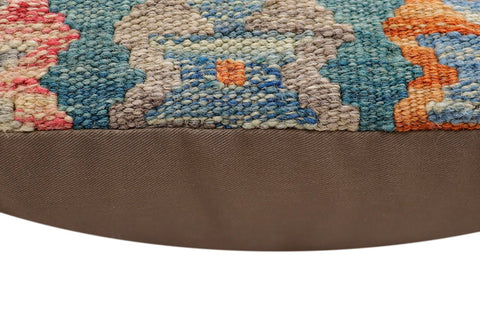 handmade Traditional Pillow Blue Red Hand-Woven SQUARE 100% WOOL Hand woven turkish pillow2 x 2