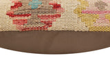 handmade Traditional Pillow Beige Red Hand-Woven SQUARE 100% WOOL Hand woven turkish pillow2' x 2'