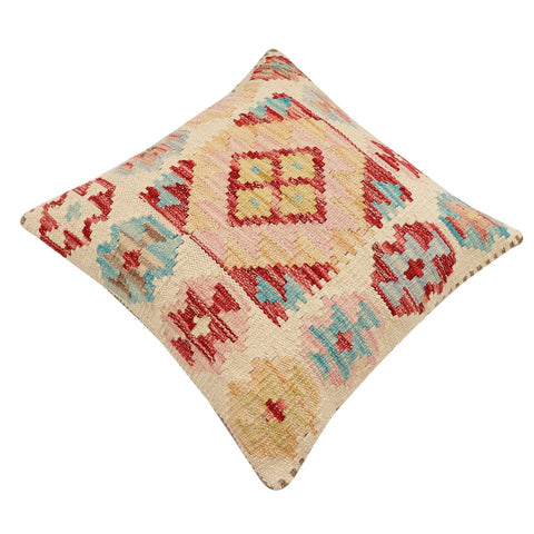handmade Traditional Pillow Beige Red Hand-Woven SQUARE 100% WOOL Hand woven turkish pillow2 x 2