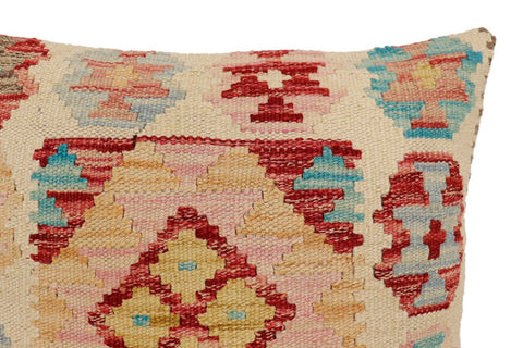 handmade Traditional Pillow Beige Red Hand-Woven SQUARE 100% WOOL Hand woven turkish pillow2 x 2
