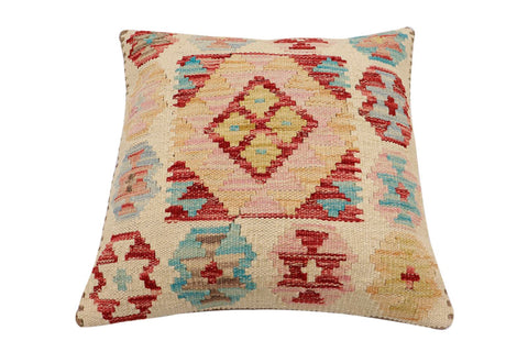 handmade Traditional Pillow Beige Red Hand-Woven SQUARE 100% WOOL Hand woven turkish pillow2 x 2