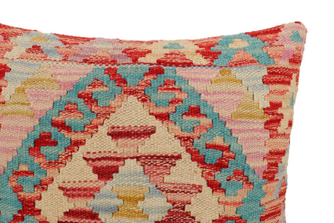 handmade Traditional Pillow Red Blue Hand-Woven SQUARE 100% WOOL Hand woven turkish pillow2 x 2