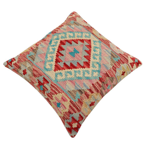 handmade Traditional Pillow Red Blue Hand-Woven SQUARE 100% WOOL Hand woven turkish pillow2 x 2