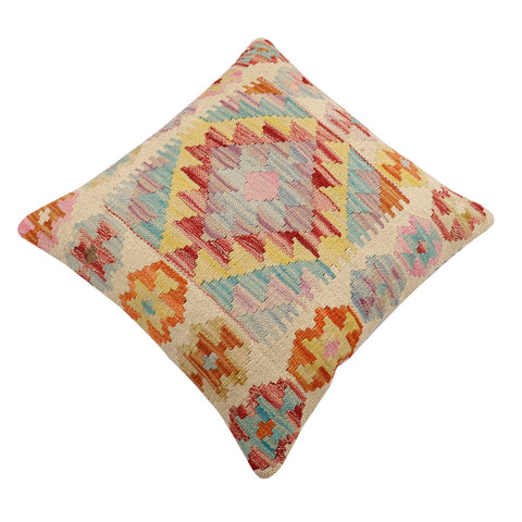 handmade Traditional Pillow Beige Red Hand-Woven SQUARE 100% WOOL Hand woven turkish pillow2 x 2