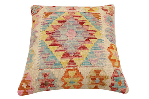 handmade Traditional Pillow Beige Red Hand-Woven SQUARE 100% WOOL Hand woven turkish pillow2 x 2