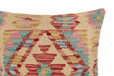 handmade Traditional Pillow Beige Red Hand-Woven SQUARE 100% WOOL Hand woven turkish pillow2' x 2'