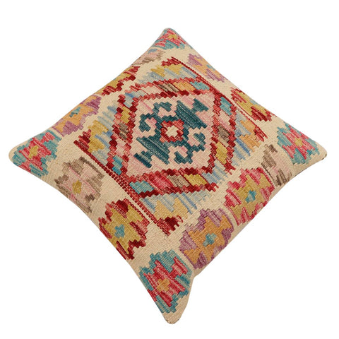 handmade Traditional Pillow Beige Red Hand-Woven SQUARE 100% WOOL Hand woven turkish pillow2 x 2