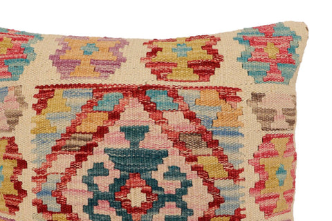 handmade Traditional Pillow Beige Red Hand-Woven SQUARE 100% WOOL Hand woven turkish pillow2 x 2