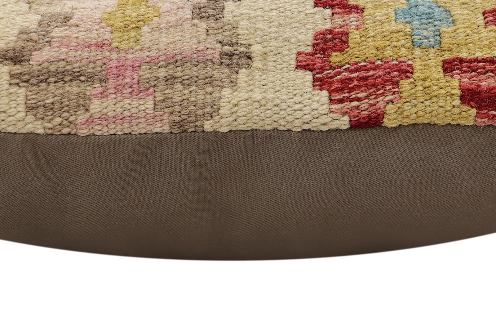 handmade Traditional Pillow Beige Red Hand-Woven SQUARE 100% WOOL Hand woven turkish pillow2 x 2