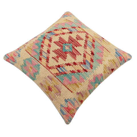 handmade Traditional Pillow Beige Red Hand-Woven SQUARE 100% WOOL Hand woven turkish pillow2 x 2