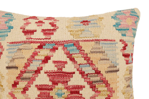 handmade Traditional Pillow Beige Red Hand-Woven SQUARE 100% WOOL Hand woven turkish pillow2 x 2