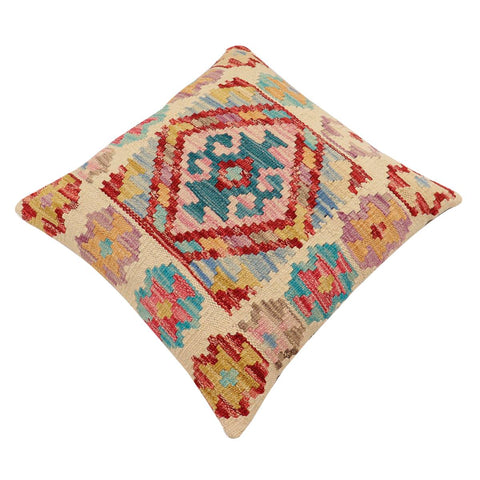 handmade Traditional Pillow Beige Red Hand-Woven SQUARE 100% WOOL Hand woven turkish pillow2 x 2