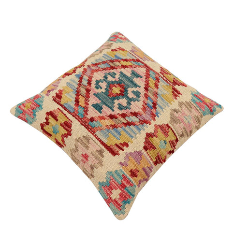 handmade Traditional Pillow Beige Red Hand-Woven SQUARE 100% WOOL Hand woven turkish pillow2 x 2