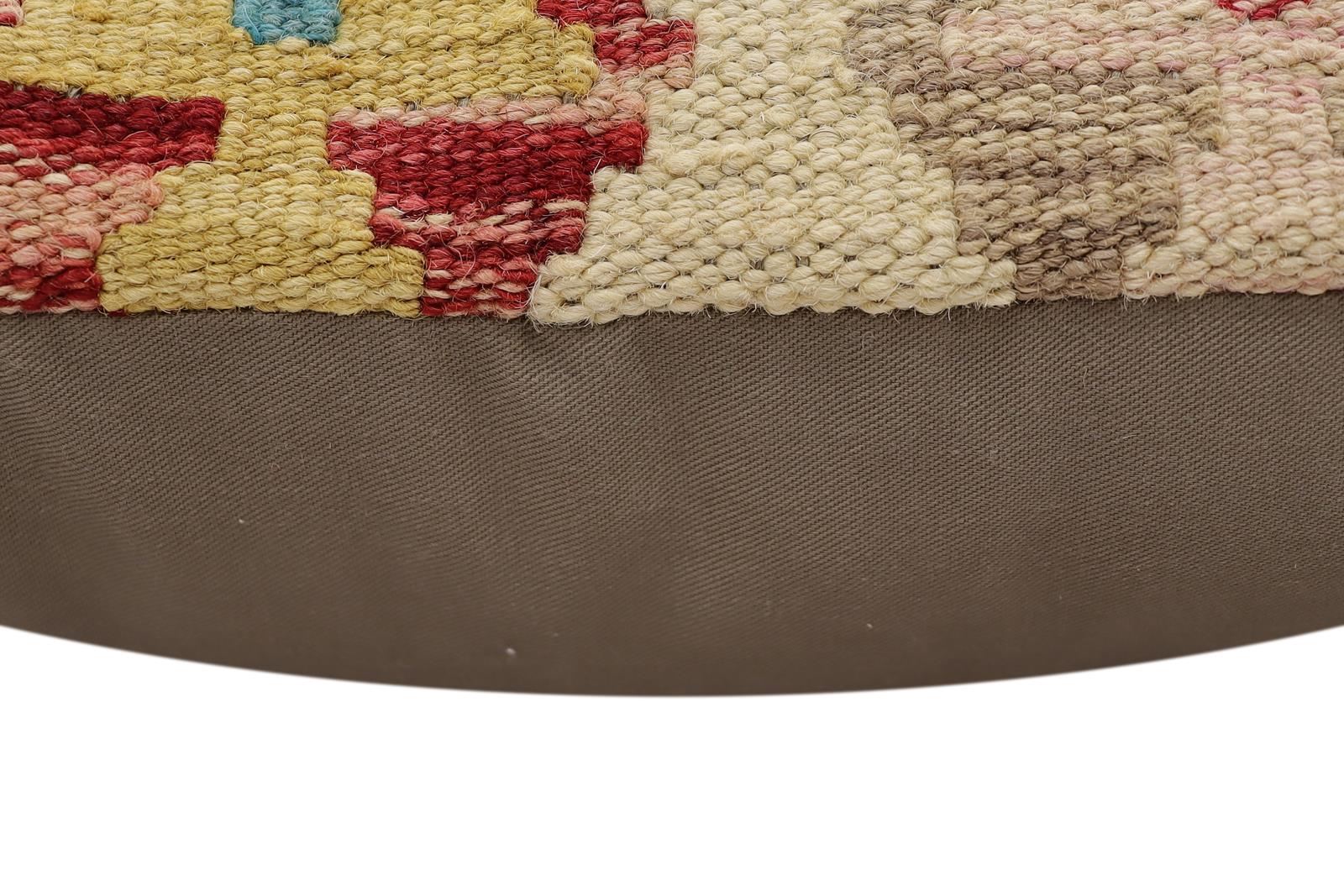 handmade Traditional Pillow Beige Red Hand-Woven SQUARE 100% WOOL Hand woven turkish pillow2 x 2