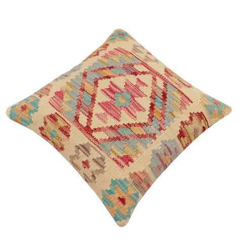 handmade Traditional Pillow Beige Red Hand-Woven SQUARE 100% WOOL Hand woven turkish pillow2 x 2
